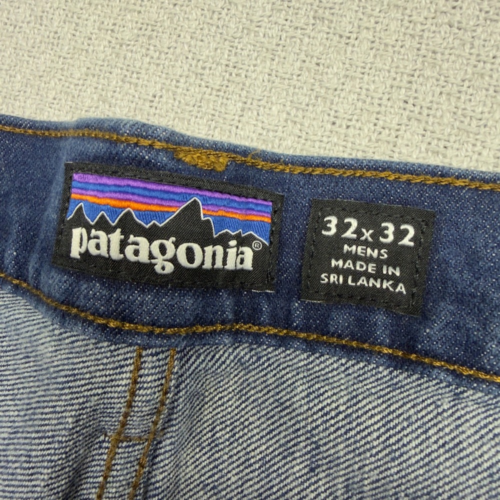 Patagonia Jeans Mens 32x32 Blue Medium Wash Straight Slim Workwear Casual - Picture 5 of 10